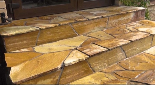 Плитняк златолит жёлтый золотистый для отмостки купить в Богдановиче